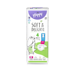 Bella Baby Happy dětské plenky s kanálky Soft & Delicate vel. 4 (8-14 kg), 44 ks