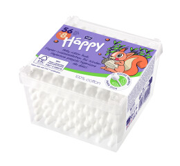 Bella Baby Happy vatové tyčinky na papírové tyčce v plastovém obalu 56 + 8 ks
