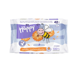Bella Baby Happy dětský vlhčený toaletní papír s měsíčkem lékařským, 42 ks