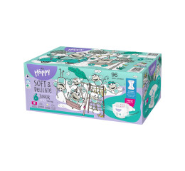 Bella Baby Happy dětské plenky s kanálky Soft & Delicate vel. 6 (15+ kg), Box 2 x 48 ks