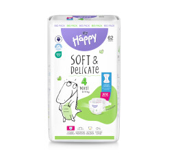Bella Baby Happy dětské plenky s kanálky Soft & Delicate vel. 4 (8-14 kg), 62 ks