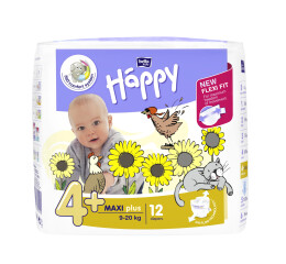 Bella Baby Happy dětské plenky vel. 4+ (9-20 kg), 12 ks