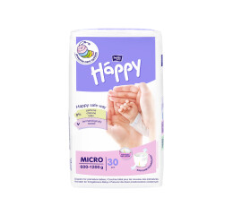 Bella Baby Happy dětské plenky vel. Micro (600-1200 g), 30 ks
