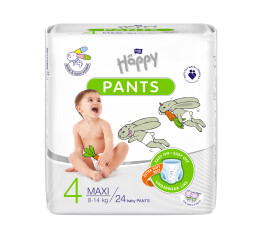Bella Baby Happy Pants dětské plenkové kalhotky vel. 4 (8-14 kg), 24 ks