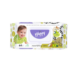 Bella Baby Happy dětské vlhčené ubrousky mandle a olivy, 64 ks