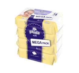 Panda dětské vlhčené ubrousky soft multipack, 4 x 56 ks