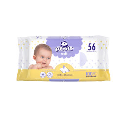 Panda dětské vlhčené ubrousky soft, 56 ks
