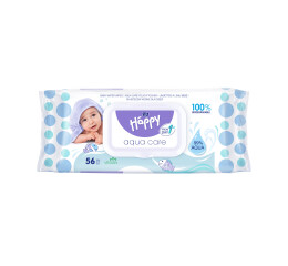 Bella Baby Happy dětské vlhčené ubrousky Aqua care, 56 ks