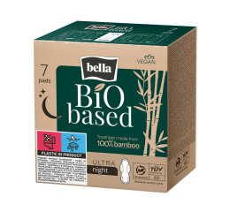 Bella Bio Based Night noční ultratenké menstruační vložky, 7 ks