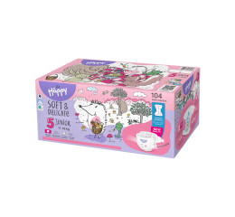 Bella Baby Happy dětské plenky s kanálky Soft & Delicate vel. 5 (11-18 kg), Box 2 x 52 ks
