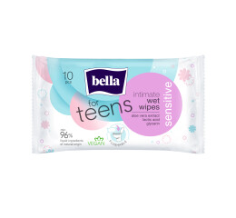 Bella for Teens intimní vlhčené ubrousky Sensitive, 10 ks