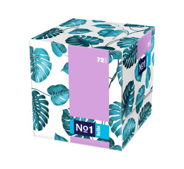 Bella NO1 papírové kapesníky (green monstera) box, 72 ks