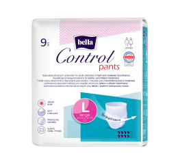 Bella Control Pants absorpční natahovací kalhotky L, 9 ks