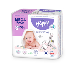 BELLA BABY HAPPY vlhčené ubrousky Sensitive multipack 3 x à 56 ks