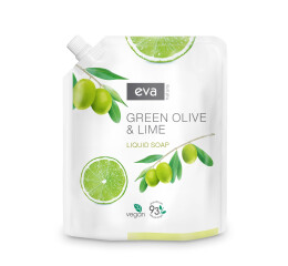 Eva Natura krémové tekuté mýdlo zelená oliva a limetka náhradní náplň, 750 ml