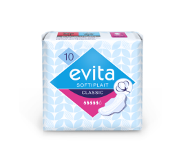 Evita Classic Softiplait menstruační vložky s křidélky, 10 ks