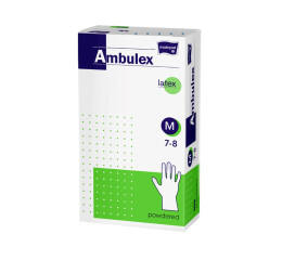 Matopat Ambulex latexové rukavice pudrované nesterilní M, 100 ks