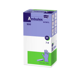 MATOPAT Ambulex rukavice nitryl nepudrované fialové M, 100 ks