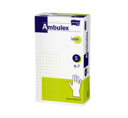 Matopat Ambulex latexové rukavice pudrované nesterilní S, 100 ks