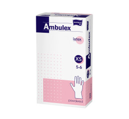 Matopat Ambulex latexové rukavice pudrované nesterilní XS, 100 ks