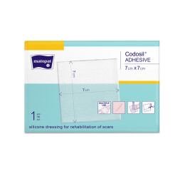 Matopat Codosil Adhesive silikonové krytí pro korekci jizev 7 x 7 cm, 1 ks