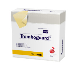 Tricomed Tromboguard obvaz pro zastavení krvácení 10 x 10 cm, 5 ks