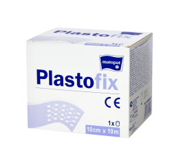 Matopat Plastofix fixační náplast z netkané textilie bez polštářku elastická na cívce 10 cm x 10 m nesterilní, 1 ks