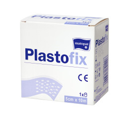Matopat Plastofix fixační náplast z netkané textilie bez polštářku elastická na cívce 5 cm x 10 m nesterilní, 1 ks