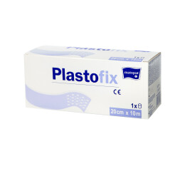 Matopat Plastofix fixační náplast z netkané textilie bez polštářku elastická na cívce 20 cm x 10 m nesterilní, 1 ks