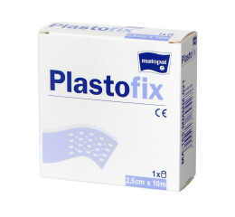 Matopat Plastofix fixační náplast z netkané textilie bez polštářku elastická na cívce 2,5 cm x 10 m nesterilní, 1 ks