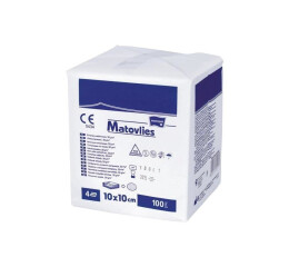 Matopat Matovlies 30g 4vrstvé netkané kompresy 10 x 10 cm nesterilní, 100 ks