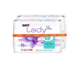 Seni Lady Slim Extra absorpční vložky 1+1 zdarma, 2 x 15 ks