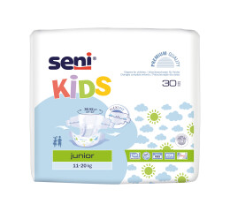 Seni Kids Junior absorpční plenkové kalhotky s lepítky velikost 11-20 kg, 30 ks