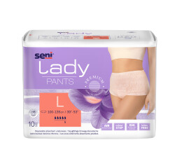 Seni Lady Pants absorpční natahovací kalhotky velikost L meruňková barva, 10 ks