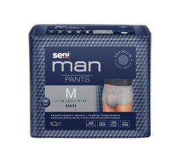 Seni Man Pants absorpční natahovací kalhotky pro muže velikost M šedá barva, 10 ks