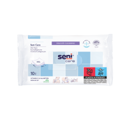 Seni Care vlhčené ubrousky s vitaminem E & alantoinem XL rozměr, 10 ks