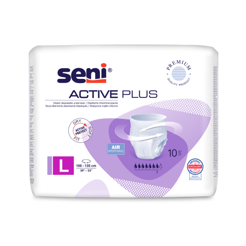 Seni Active Plus absorpční natahovací kalhotky velikost L, 10 ks