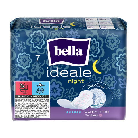 Bella Ideale Night Stay Drai noční ultratenké menstruační vložky, 7 ks