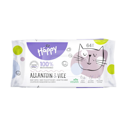 Bella Baby Happy vlhčené ubrousky  s allantoinem, 64 ks
