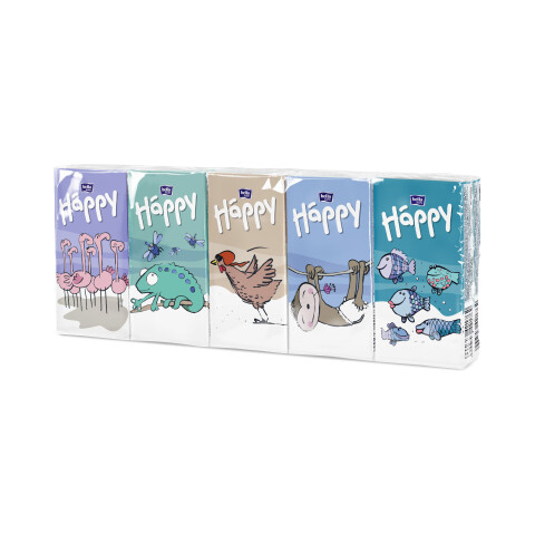 Bella Baby Happy dětské papírové kapesníky multipack, 9 x 10 ks