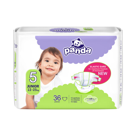 Panda dětské plenky vel. 5 (12-25 kg), 36 ks