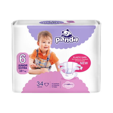 Panda dětské plenky vel. 6 (16+ kg), 34 ks