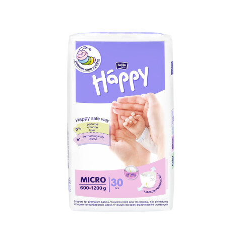 Bella Baby Happy dětské plenky vel. Micro (600-1200 g), 30 ks