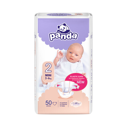Panda dětské plenky vel. 2 (3-6 kg), 50 ks