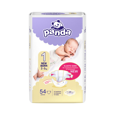 Panda dětské plenky vel. 1 (2-5 kg), 54 ks