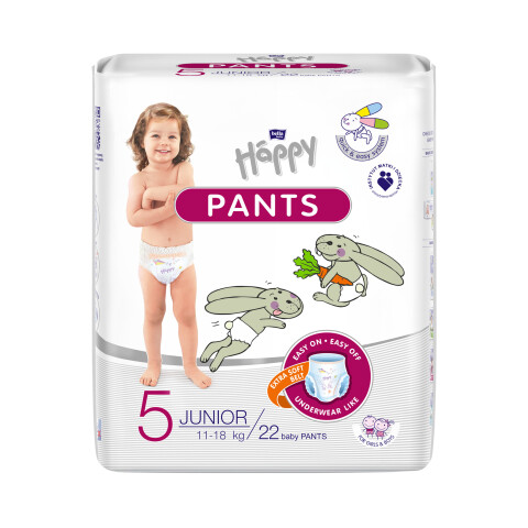 Bella Baby Happy Pants dětské plenkové kalhotky vel. 5 (11-18 kg), 22 ks