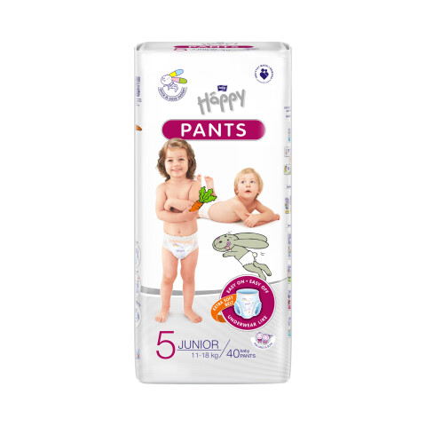 Bella Baby Happy Pants dětské plenkové kalhotky vel. 5 (11-18 kg), 40 ks
