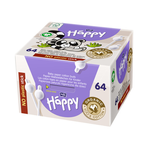 Bella Baby Happy dětské vatové tyčinky, 64 ks