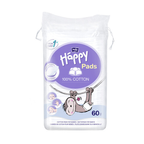 Bella Baby Happy dětské bavlněné tampóny, 60 ks
