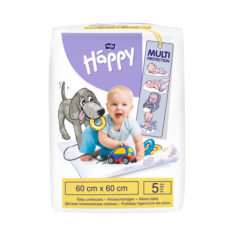 Bella Baby Happy dětské přebalovací podložky 60 x 60 cm, 5 ks